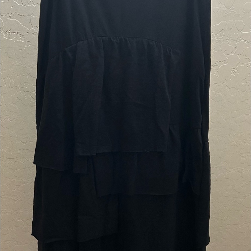 Neon Buddha Asymmetrical Black Skirt
